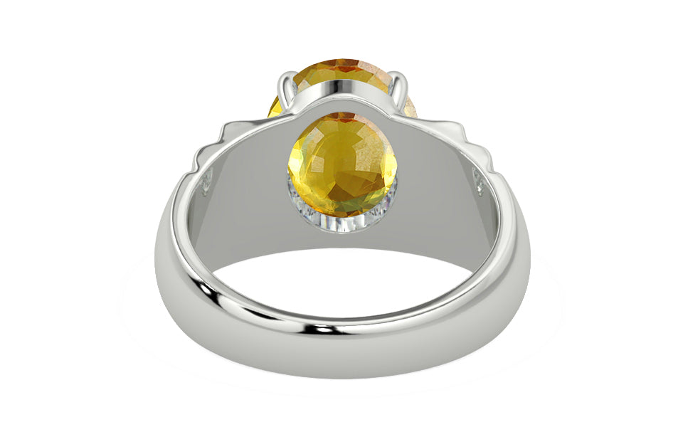 Sterling Silver Thailand Yellow Sapphire Ring Rare Quality (R4)