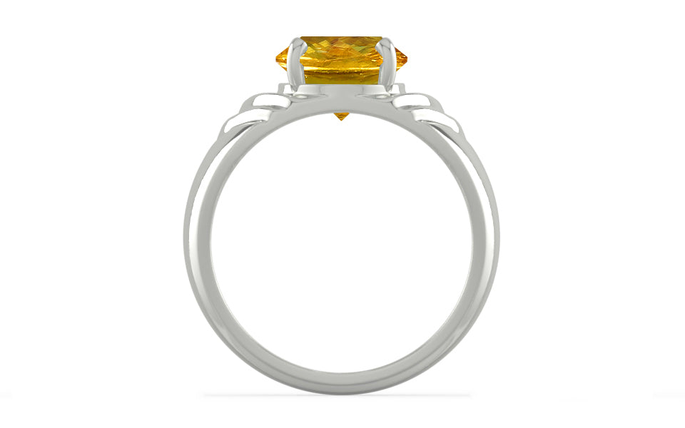 Sterling Silver Thailand Yellow Sapphire Ring Rare Quality (R4)