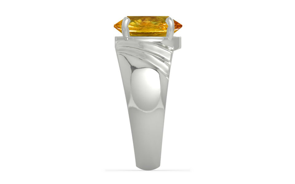 Sterling Silver Thailand Yellow Sapphire Ring Rare Quality (R4)