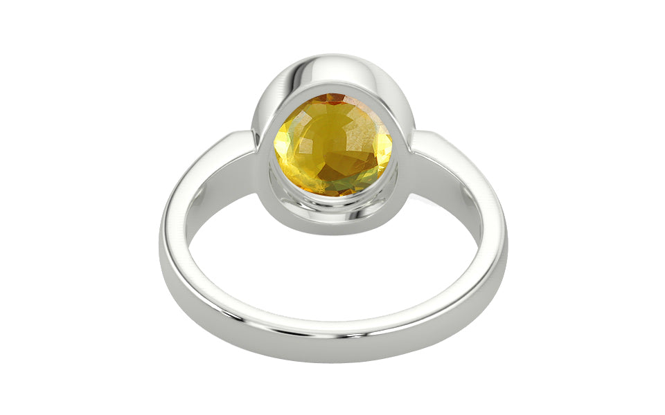 Sterling Silver Thailand Yellow Sapphire Ring Rare Quality (R6)