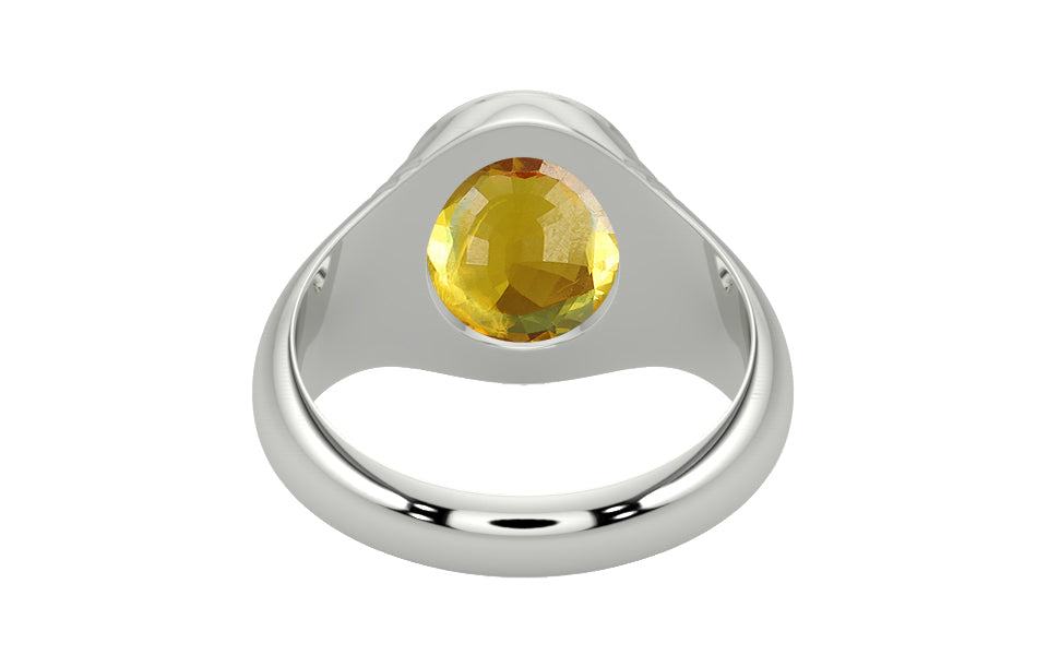 Sterling Silver Thailand Yellow Sapphire Ring Rare Quality (R7)