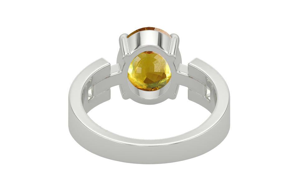 Sterling Silver Thailand Yellow Sapphire Ring Rare Quality (R8)