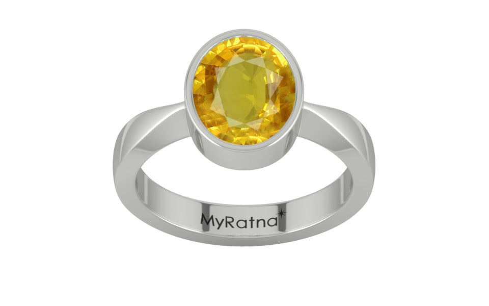Sterling Silver Thailand Yellow Sapphire Ring Rare Quality (R9)