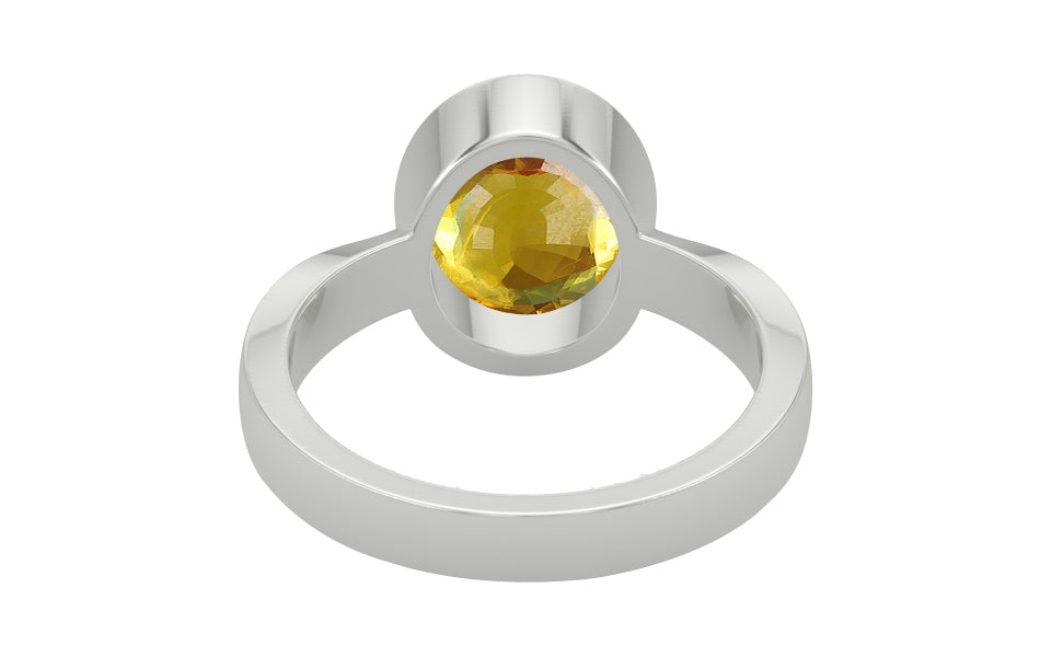 Sterling Silver Thailand Yellow Sapphire Ring Rare Quality (R9)