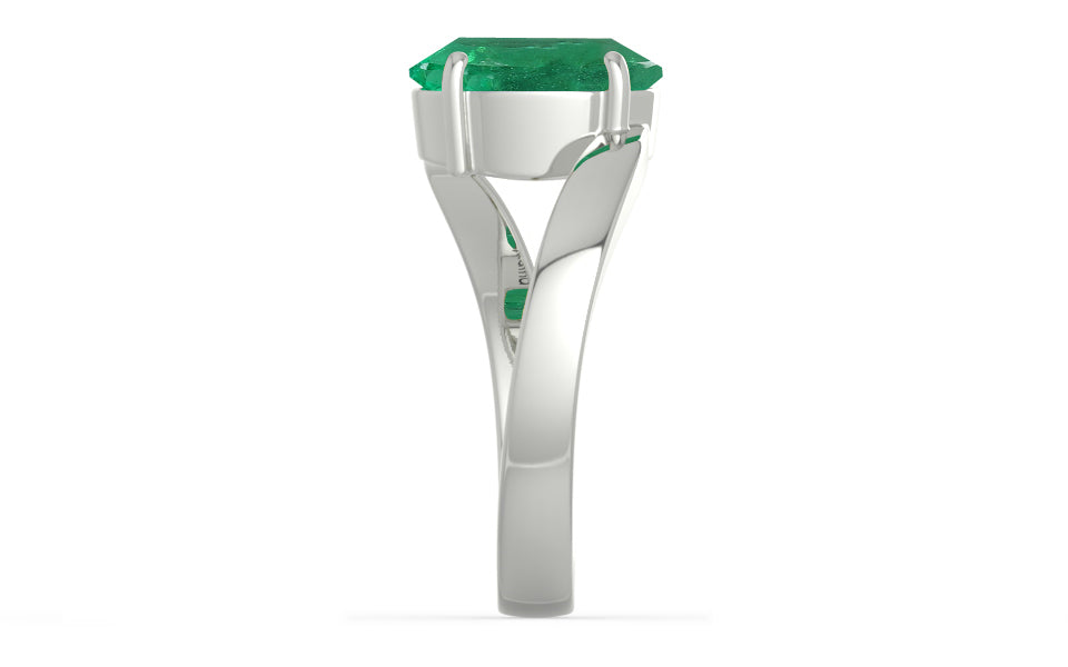 Sterling Silver Zambian Emerald Ring Limited Quality (R2)