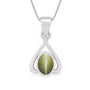 Stunning Sterling Silver Cat's Eye Stone Pendant