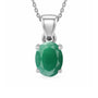 Stunning Sterling Silver Emerald Stone Pendant