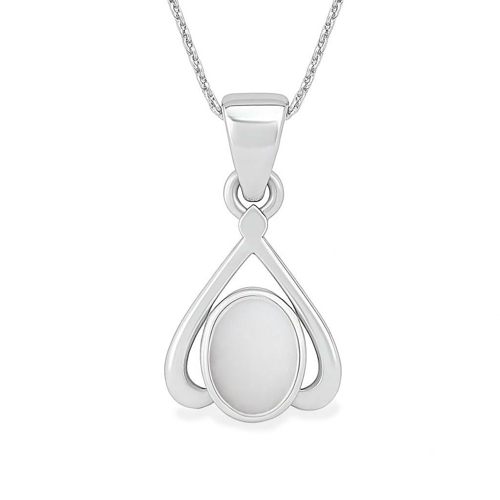 Stunning Sterling Silver Opal Stone Pendant