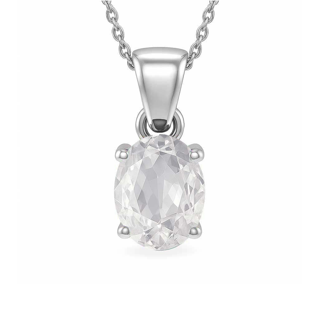 Stunning Sterling Silver Zircon Stone Pendant
