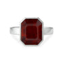 Stylish 925 Sterling Silver Hessonite Gomed Gemstone Ring For Female