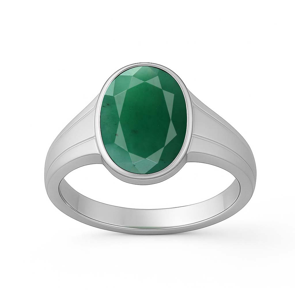 Stylish Emerald 925 Sterling Silver Ring for Women