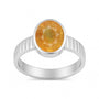 Timeless Classic Sterling Silver Yellow Sapphire Gemstone Ring for Male