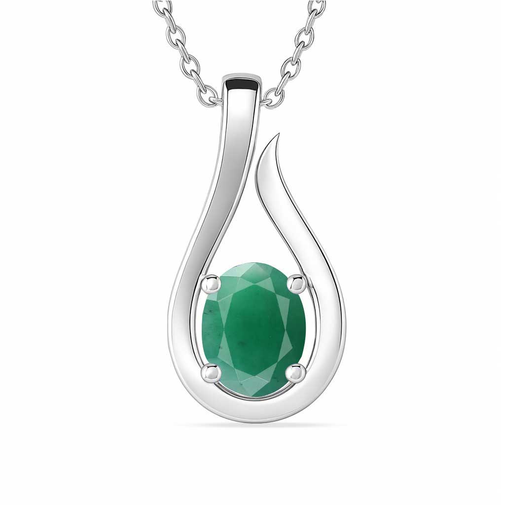 Timeless Sterling Silver Emerald Pendant