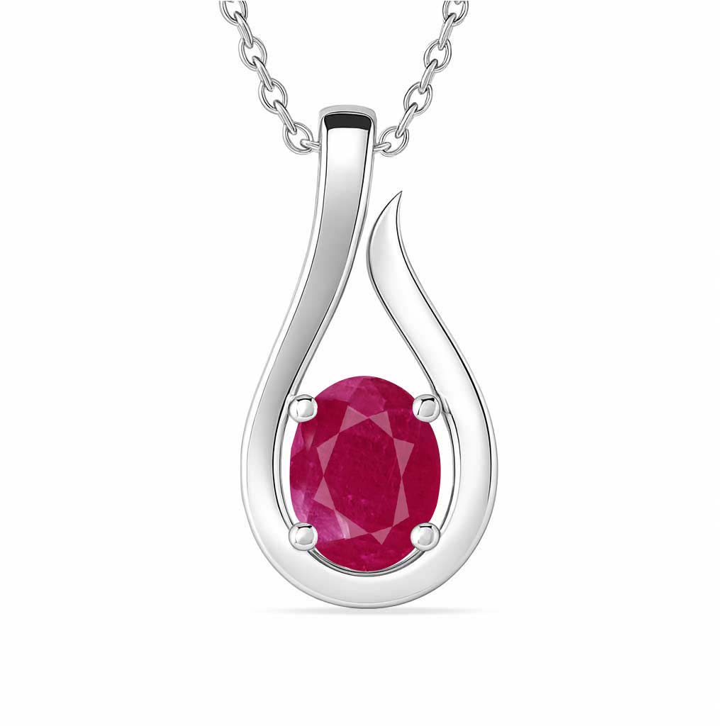 Timeless Sterling Silver Ruby Pendant