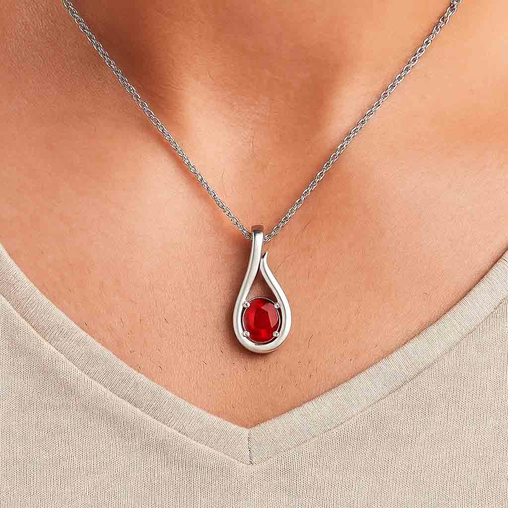Timeless Sterling Silver Ruby Pendant