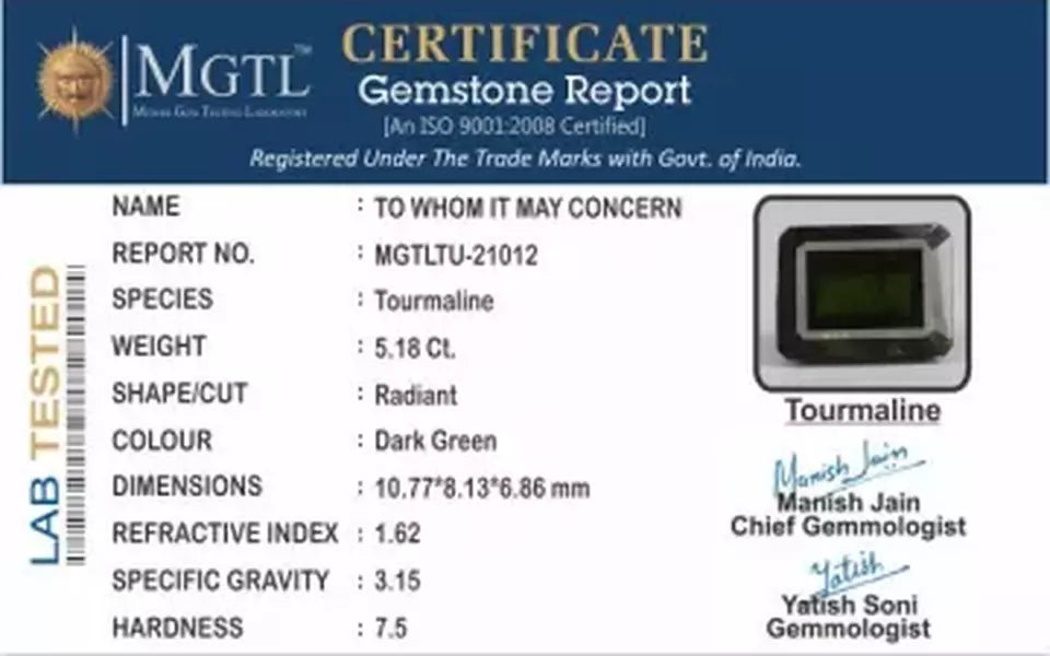 Tourmaline - 5.18 Carat  Limited Quality TU-21012