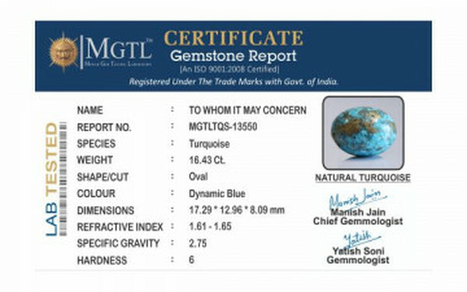 Turquoise - TQS 13550 Prime - Quality