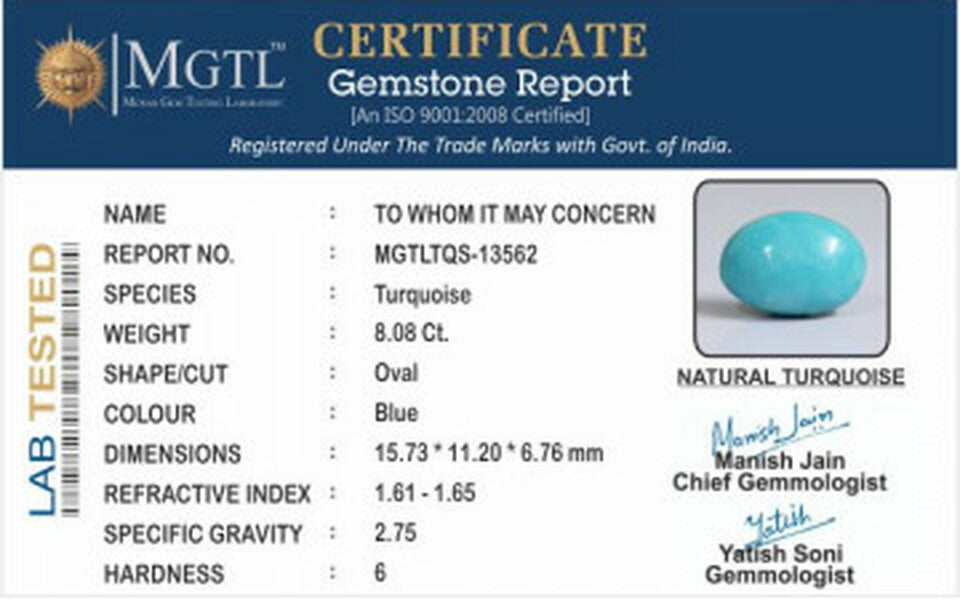 Turquoise - TQS 13562 Prime - Quality