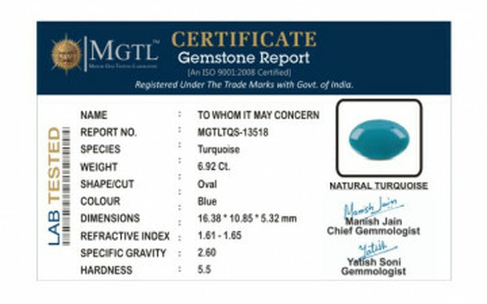 Turquoise - TQS 13518 Limited - Quality