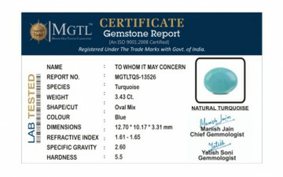 Turquoise - TQS 13526 Prime - Quality