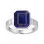 Traditional 925 Silver Blue Sapphire (Neelam) Ring for Women