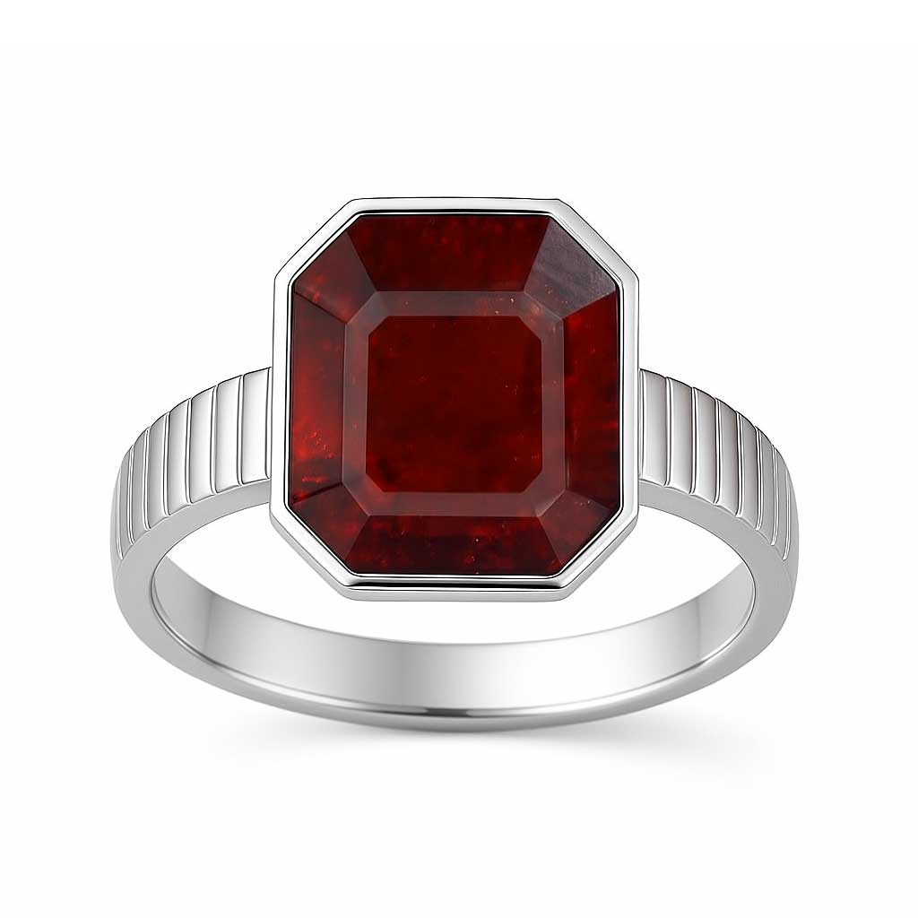 Traditional 925 Silver Hessonite Gomed  Ring for Women