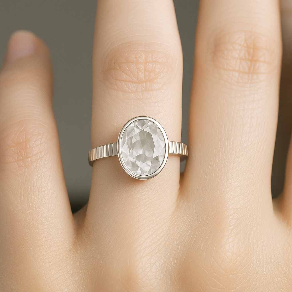 Traditional 925 Silver Zircon Ring for Women
