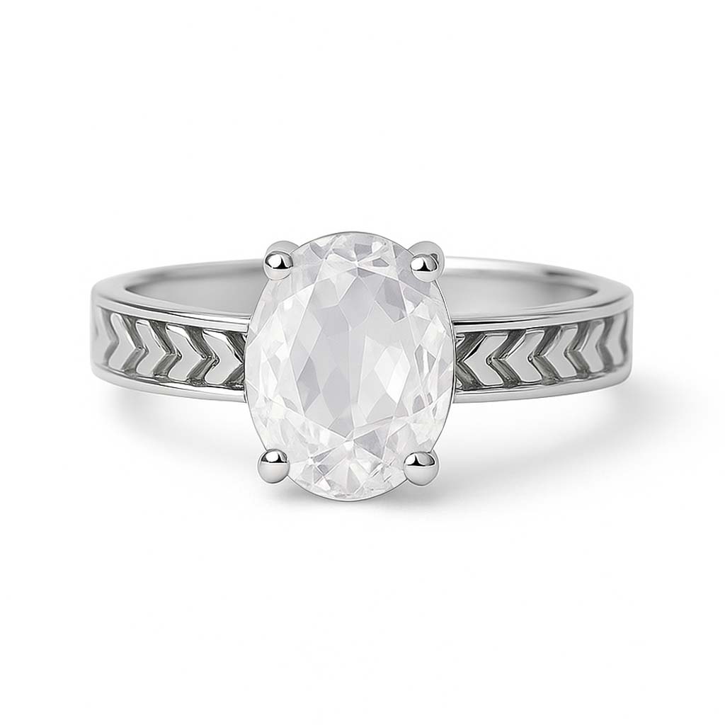 Traditional 925 Sterling Silver Zircon Ring for Men