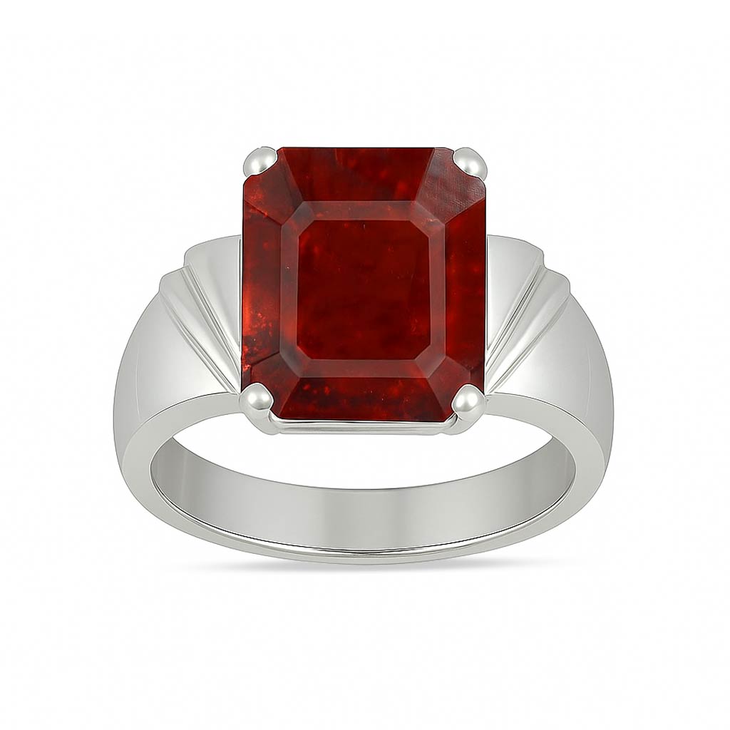 Vintage 925 Sterling Silver Hessonite Gomed Men’s Ring