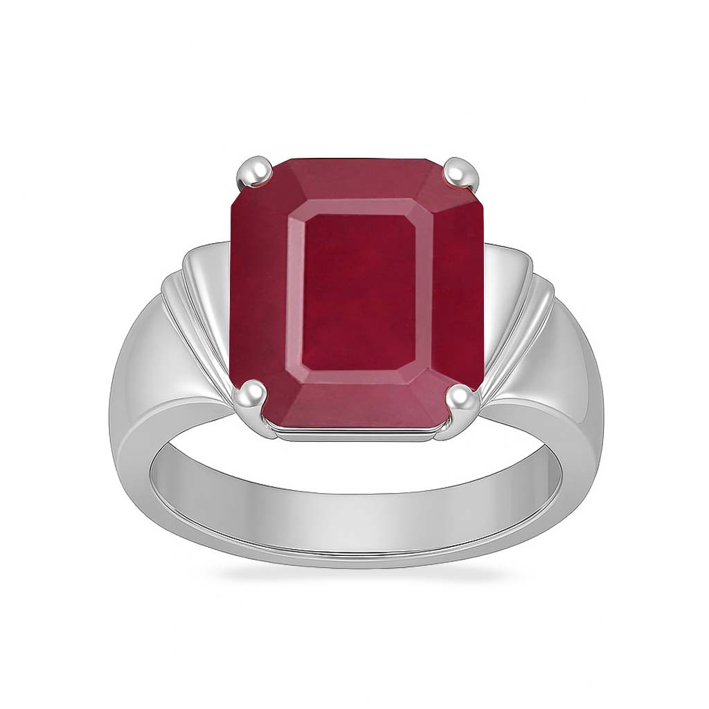 Vintage 925 Sterling Silver Ruby Men’s Ring
