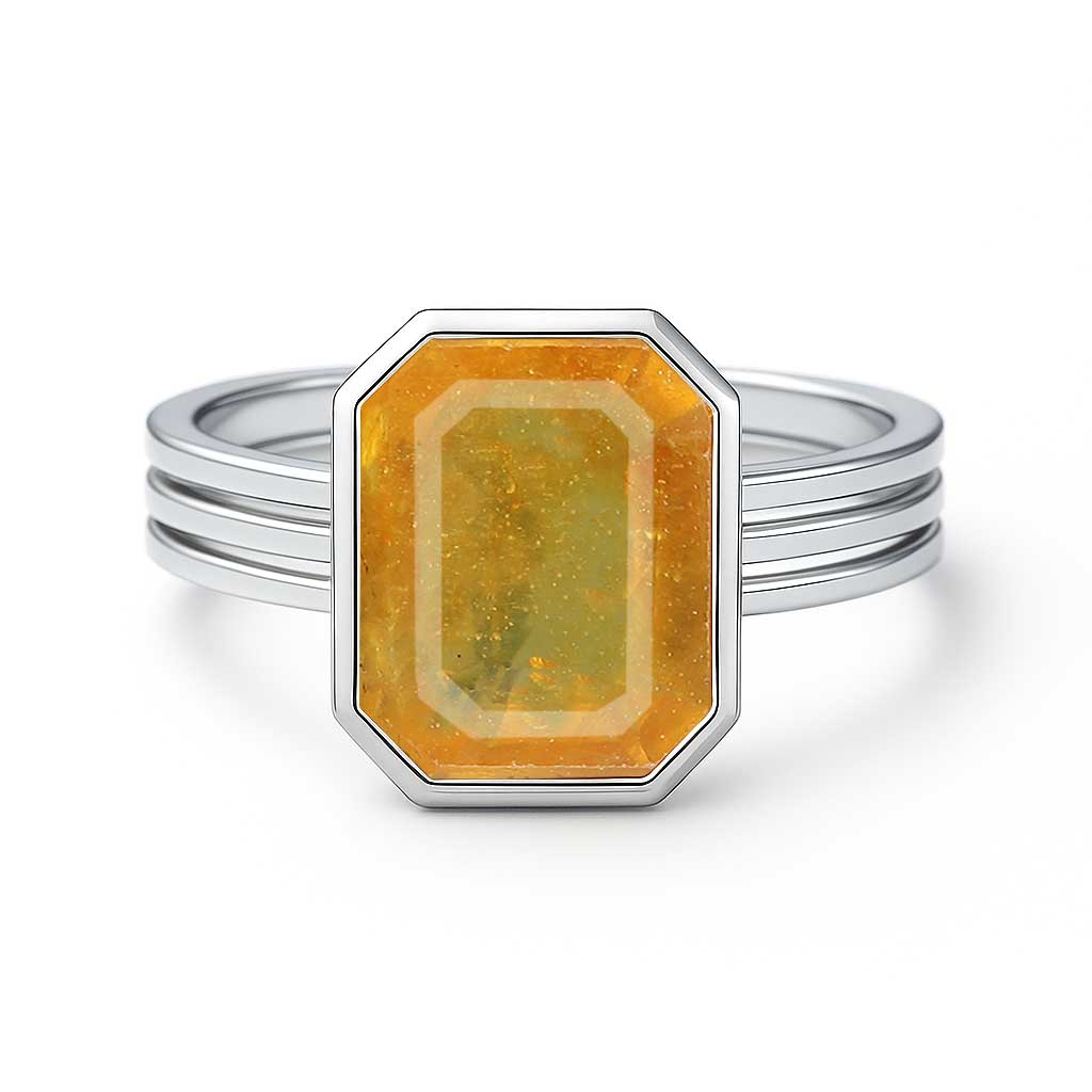 Vintage 925 Sterling Silver Yellow Sapphire Women’s Ring