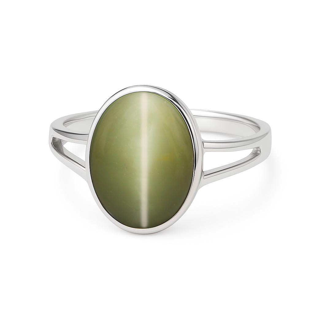 Vintage Sterling Silver Cat's Eye Men’s Ring