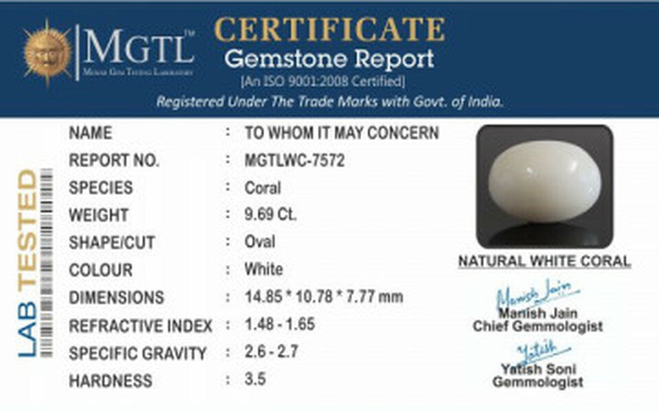 White Coral - WC 7572 (Origin-Italian) Prime - Quality