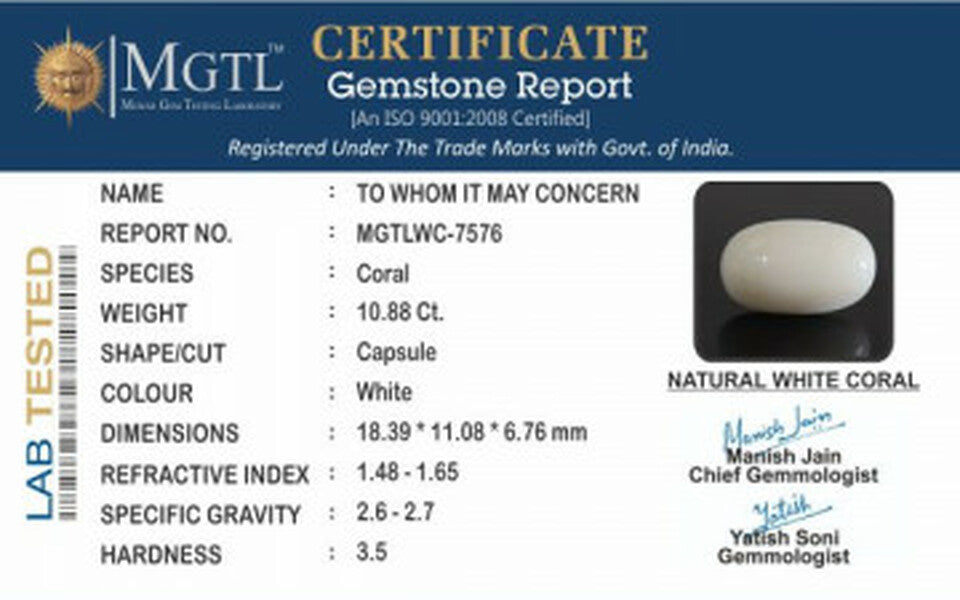 White Coral - WC 7576 (Origin-Italian) Prime - Quality