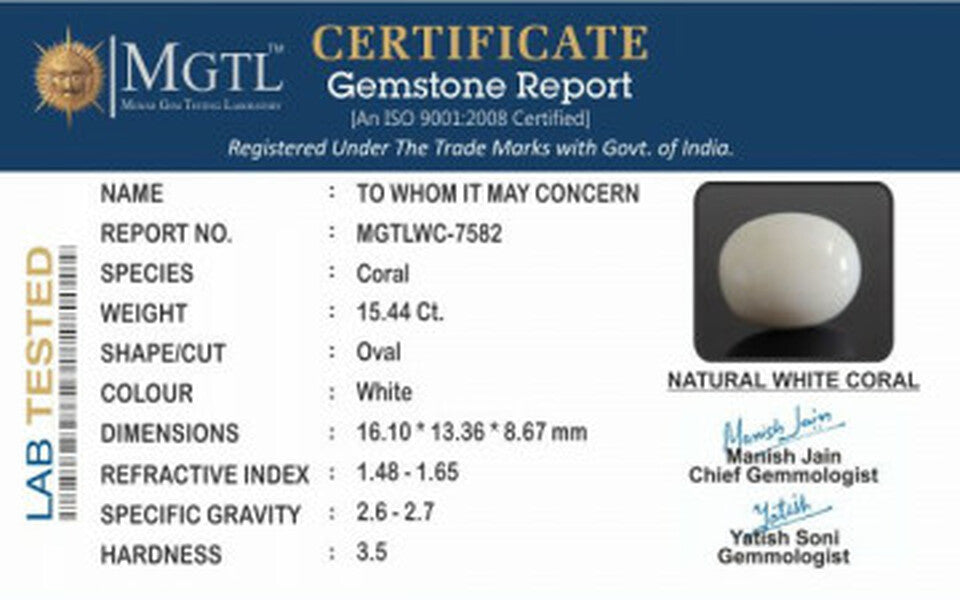 White Coral - WC 7582 (Origin-Italian) Prime - Quality