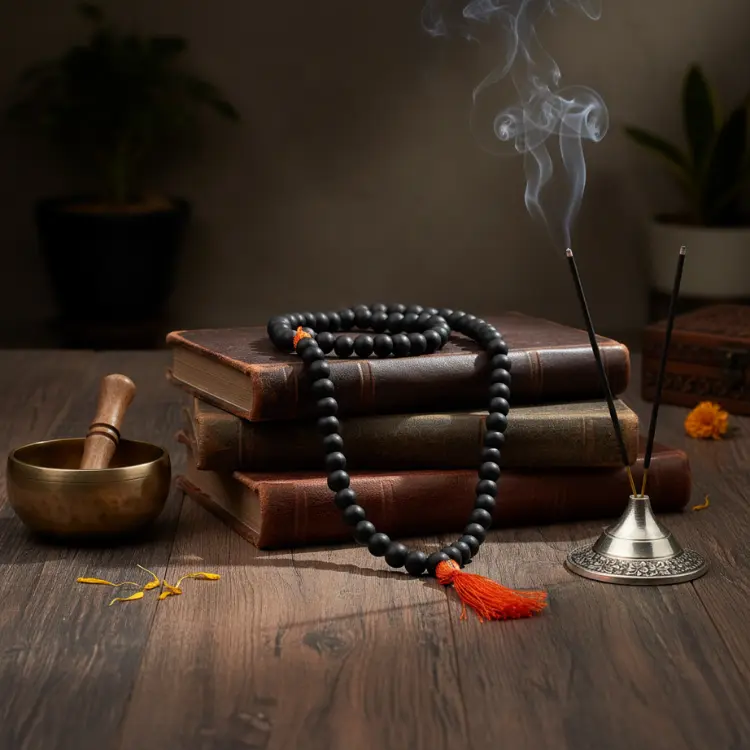 Original Karungali Malai 108-Beads Ebony Wood with Govt. Certified