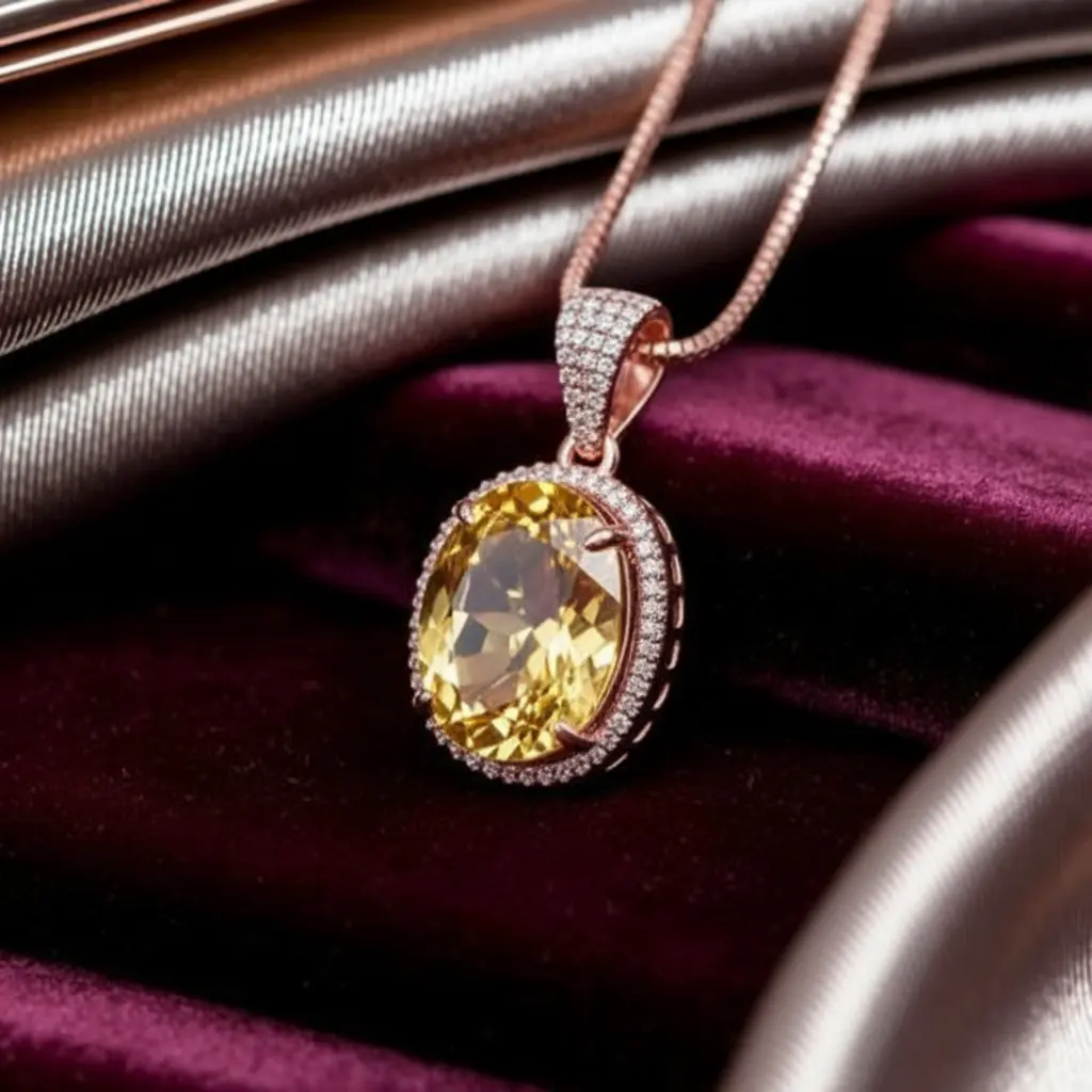 Buy Natural Yellow Sapphire (Pukhraj/पुखराज) Pendant Jewellery Online at the Best Price in India.