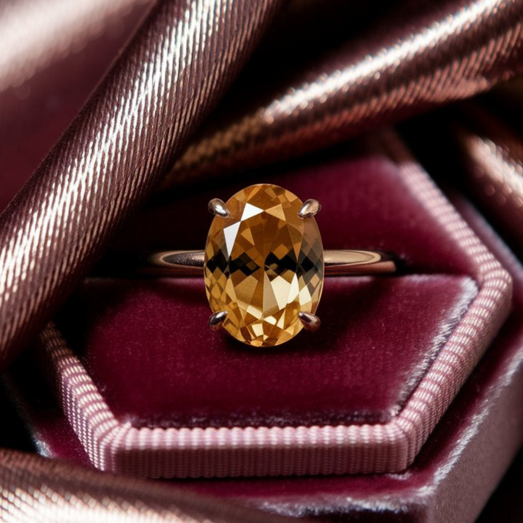 citrine sunela Gemstone Ring