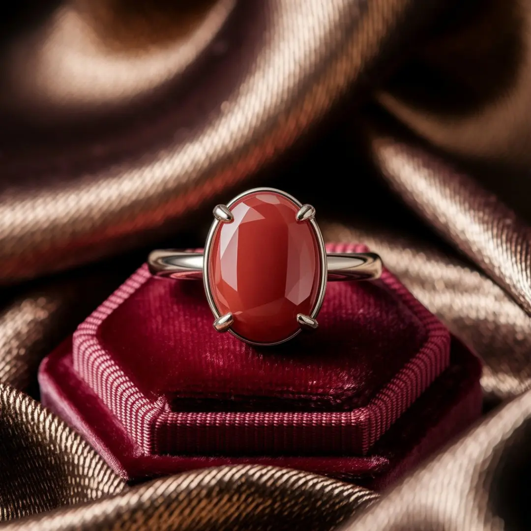 red coral prabal Rings