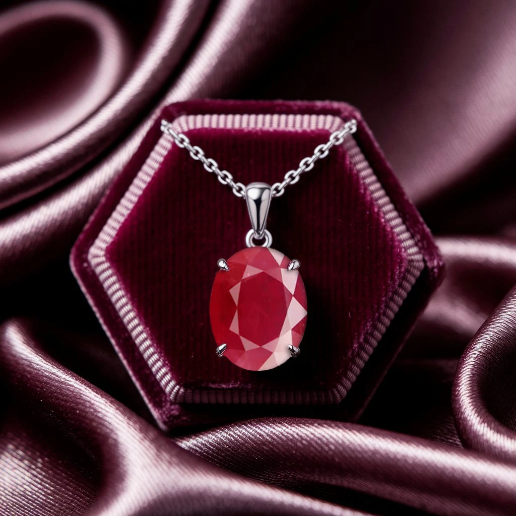 Ruby Gemstone (Manik Ratna) Gemstone Pendant