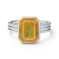 Silver Yellow Sapphire Rings