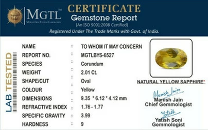 Yellow Sapphire - BYS 6527 (Origin - Thailand) Limited -Quality