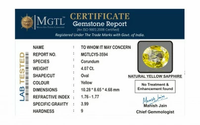 Yellow Sapphire - CYS 3594 (Origin - Ceylon) Limited -Quality