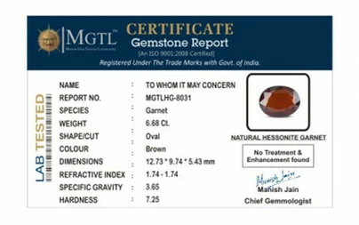 Hessonite Garnet - HG 8031 (Origin - African) Prime - Quality