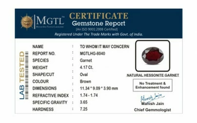 Hessonite Garnet - HG 8040 (Origin - African) Prime - Quality