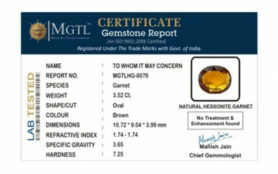 Hessonite Garnet - HG 8079 (Origin - Africa) Fine - Quality