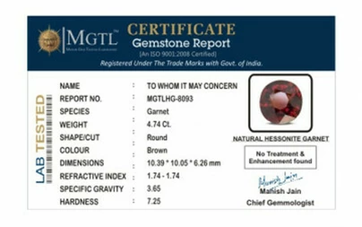 Hessonite Garnet - HG 8093 (Origin - Ceylon) Limited - Quality