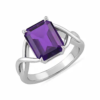 Luxury Heritage Sterling Silver Amethyst Women’s Ring