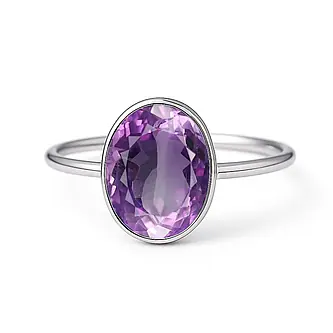 Luxury Amethyst 925 Sterling Silver Ring for Women