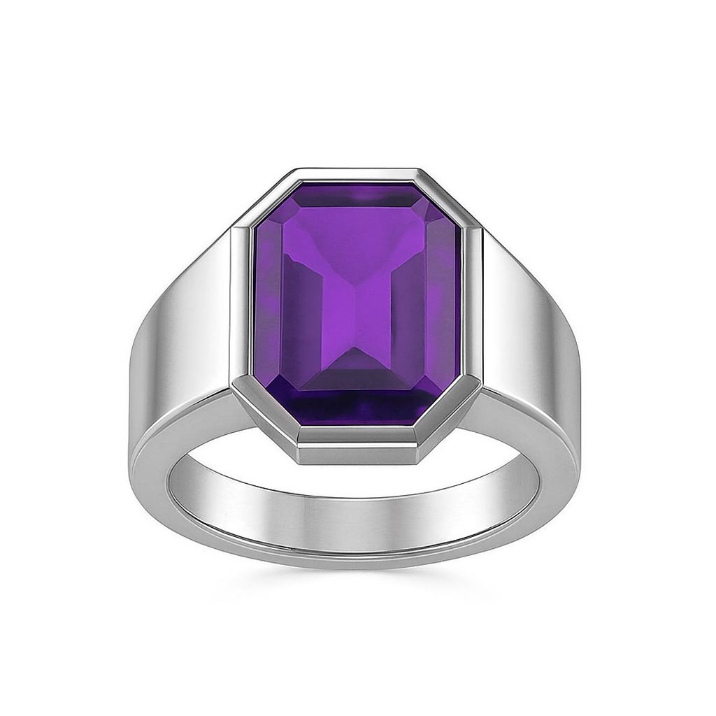 Shop 925 Sterling Silver Modern Amethyst Ring For Men Online
